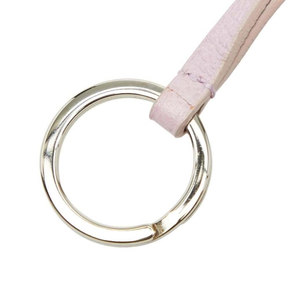 BVLGARI Crochet Key Ring Neck Holder Pink Leather Women's - Picture 8 of 11